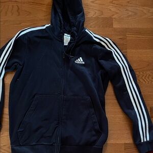 Adidas Navy Hoodie with White Accents